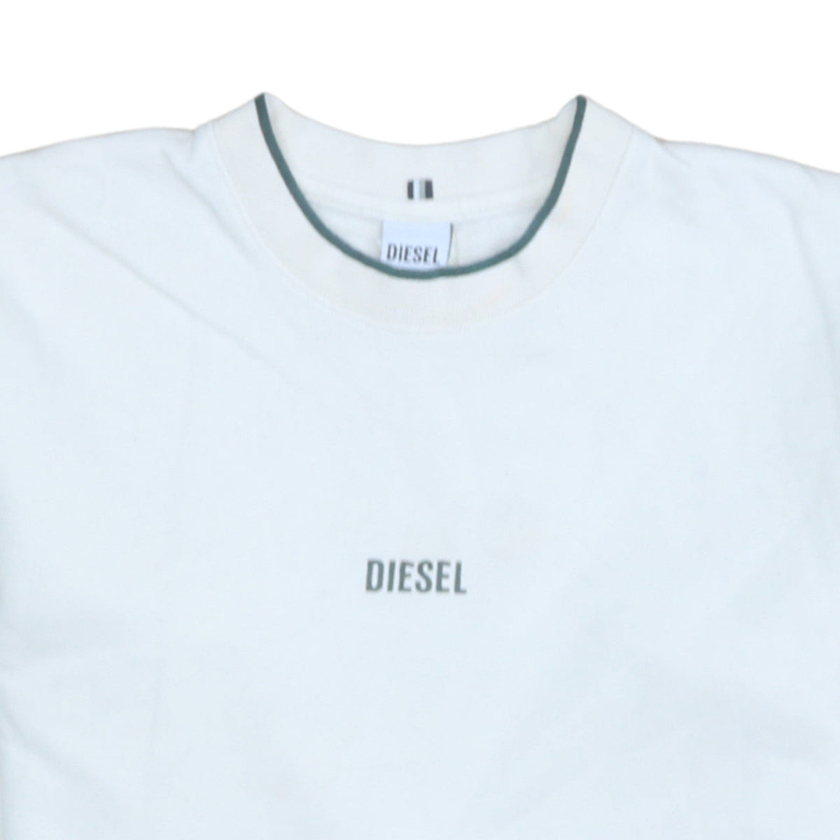 Diesel Mens White Cotton Crew Neck Pullover Sweatshirt Size S