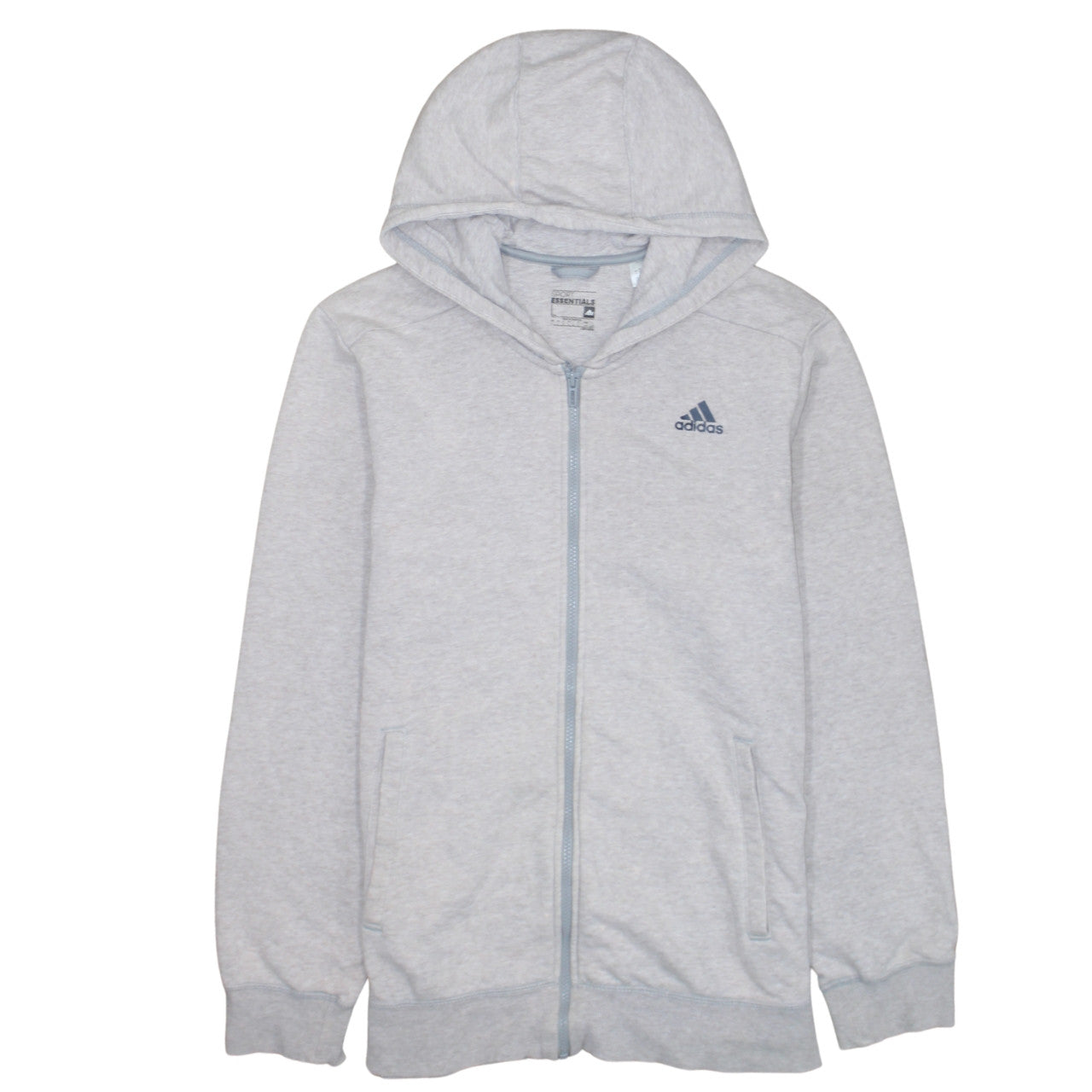 Adidas Mens Grey Full Zip Sports Hoodie Size L