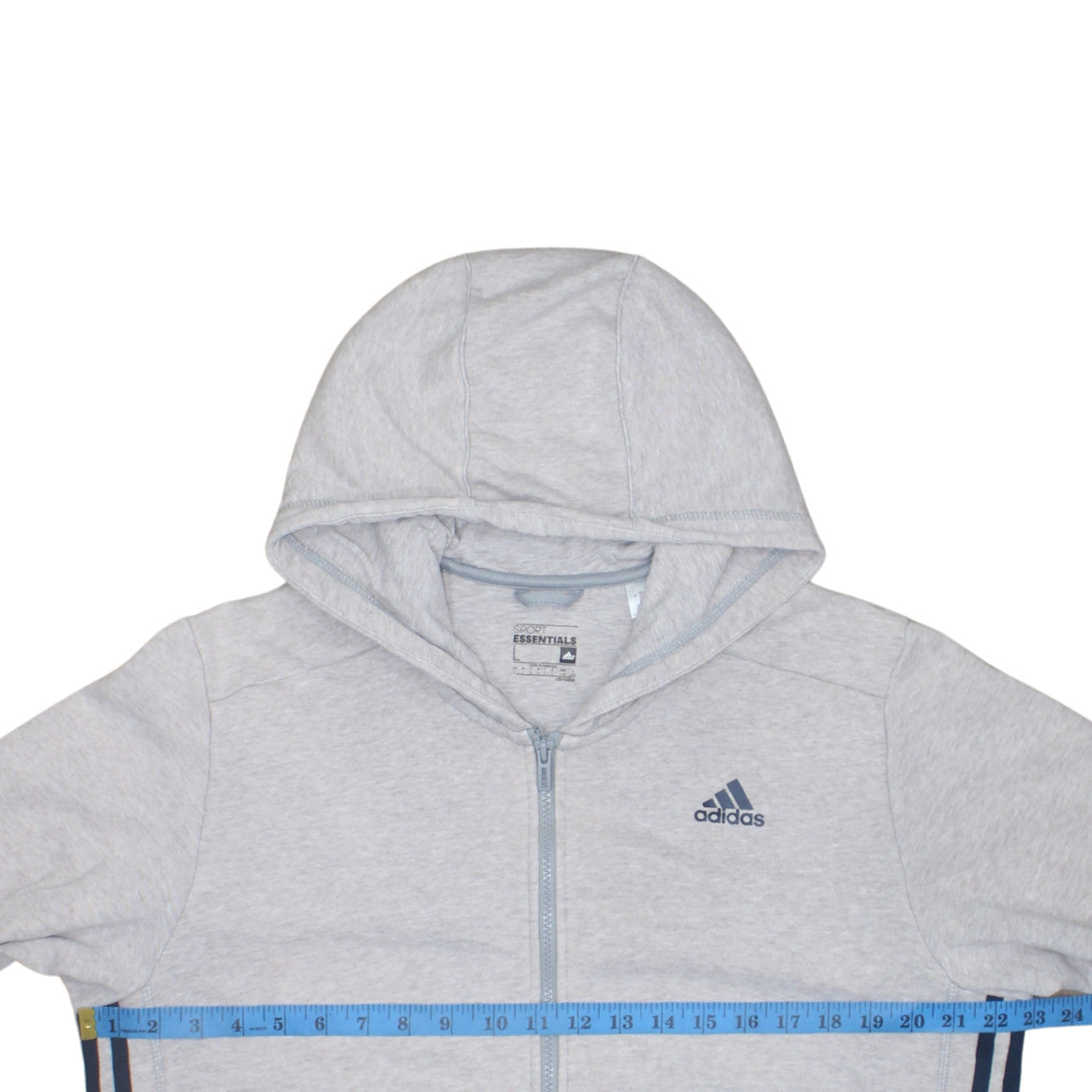 Adidas Mens Grey Full Zip Sports Hoodie Size L