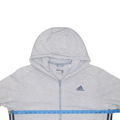 Adidas Mens Grey Full Zip Sports Hoodie Size L