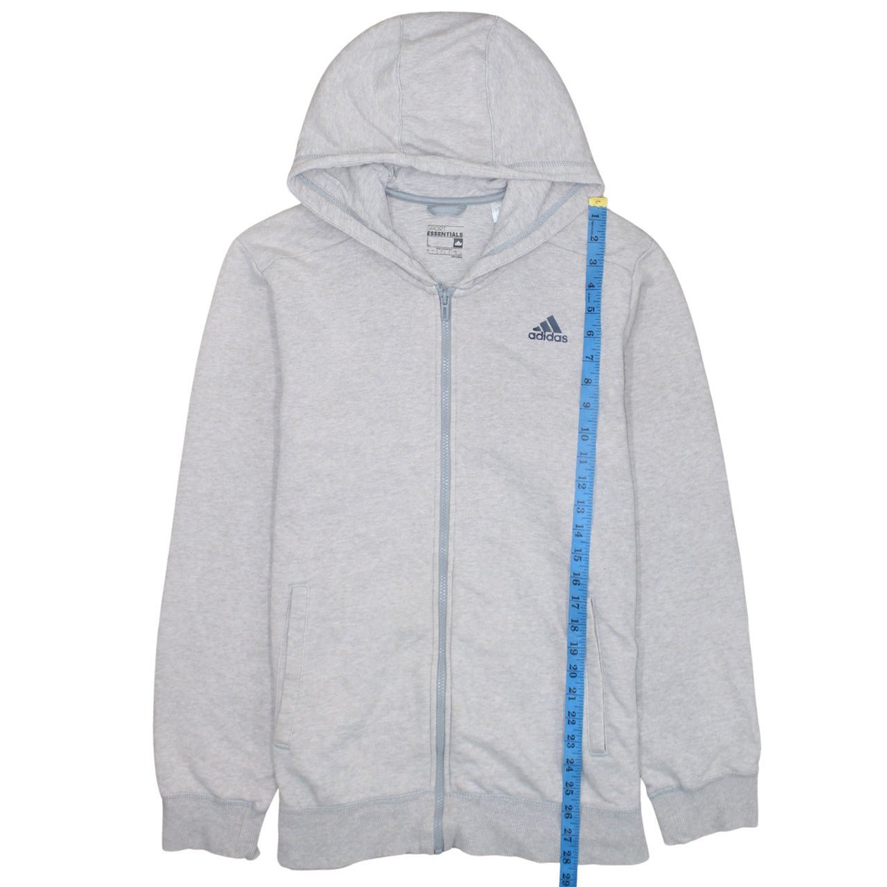 Adidas Mens Grey Full Zip Sports Hoodie Size L