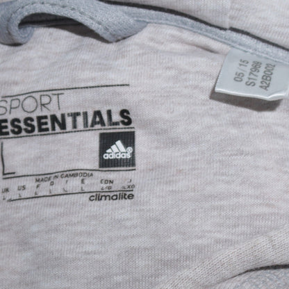 Adidas Mens Grey Full Zip Sports Hoodie Size L