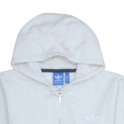 Adidas Womens Beige Full Zip Hoodie XL Cotton Blend Classic Logo
