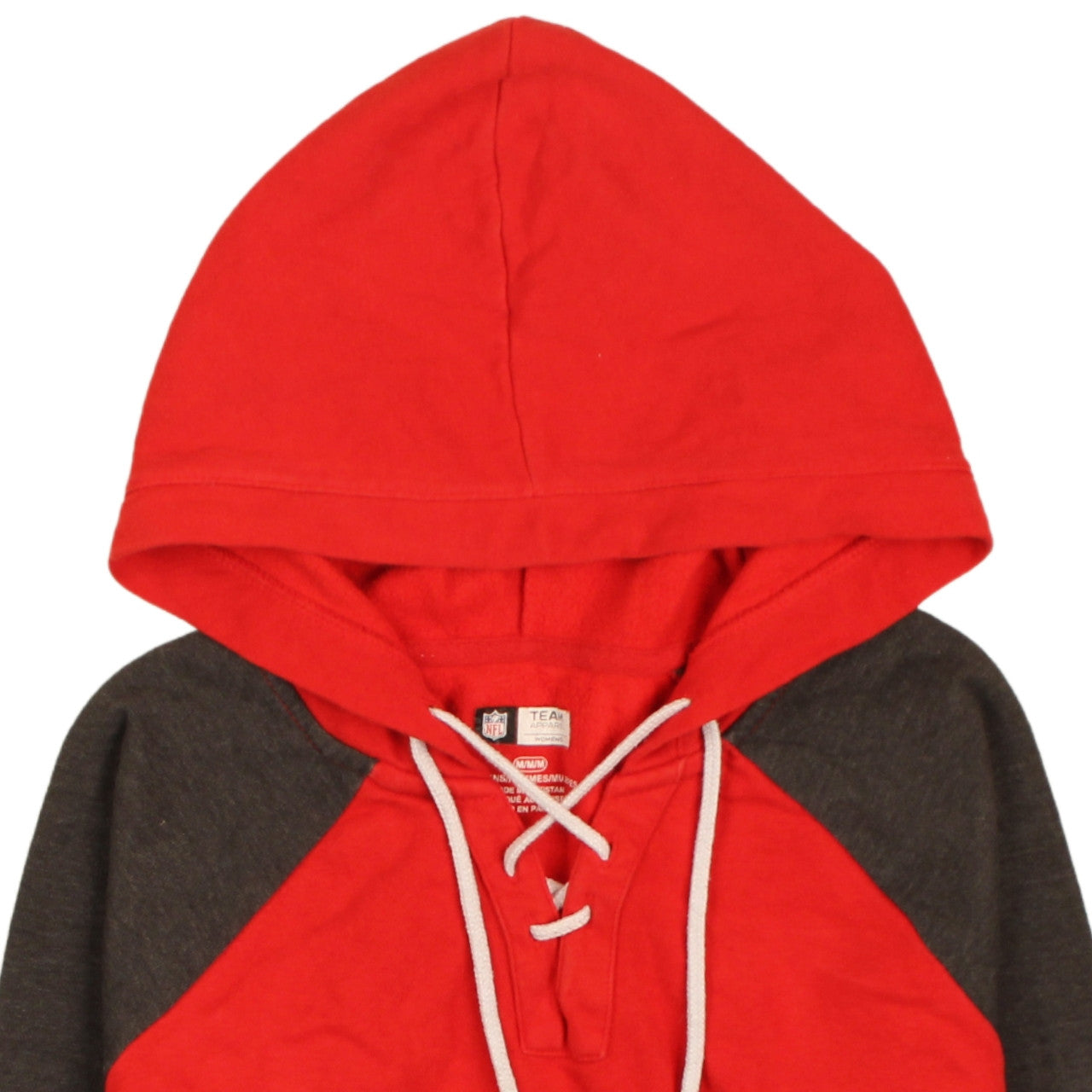 NFL Team Apparel Womens Red Grey Kansas City Chiefs Hoodie Medium