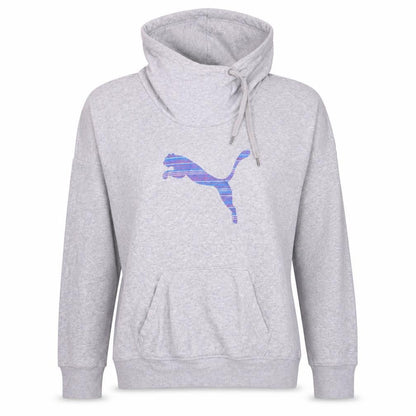 Puma Womens Grey Hoodie Size 14 Pullover Lightweight Cotton Blend