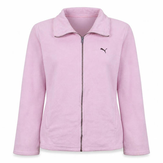Puma Womens Pink Fleece Full Zip Jacket Size 12