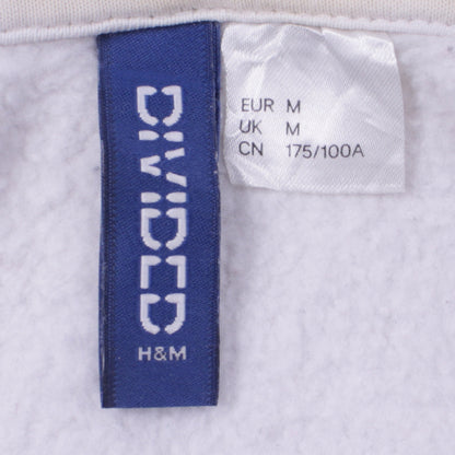 H&M Men's White Graphic Print Pullover Hoodie Size M