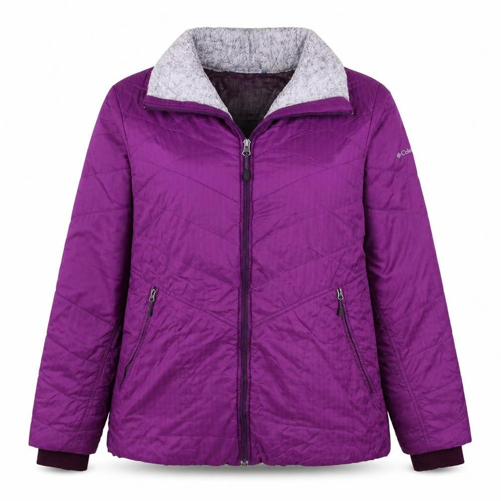 Columbia Women Purple Insulated Omni-Heat Puffer Jacket Size L