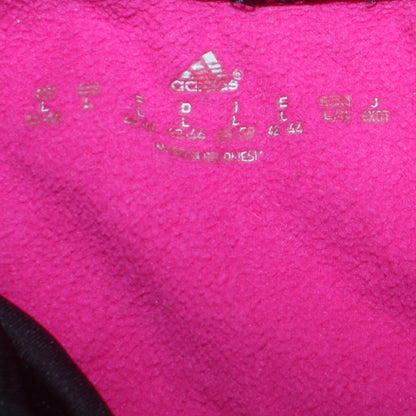 Adidas Girls Pink Pullover Hoodie Size L Fleece Lined Sportswear