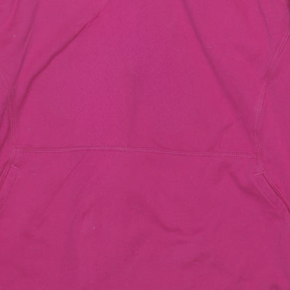 Adidas Girls Pink Pullover Hoodie Size L Fleece Lined Sportswear