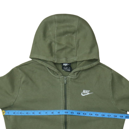 Nike Boys Green Full Zip Hoodie XL 158-170cm Cotton Blend Casual