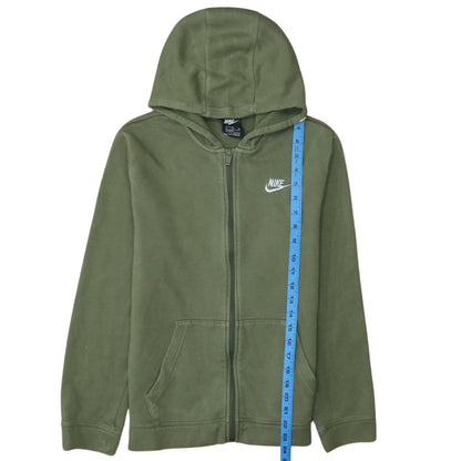 Nike Boys Green Full Zip Hoodie XL 158-170cm Cotton Blend Casual
