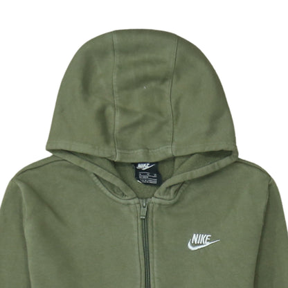 Nike Boys Green Full Zip Hoodie XL 158-170cm Cotton Blend Casual
