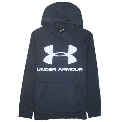 Under Armour Men's Black Pullover Hoodie Medium Fleece Logo Sportswear