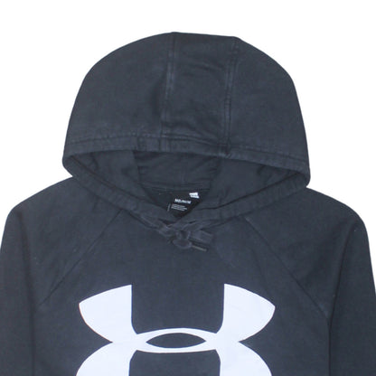 Under Armour Men's Black Pullover Hoodie Medium Fleece Logo Sportswear