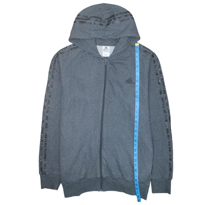 Adidas Mens Grey 2XL Full Zip Hooded Sweatshirt Hoodie