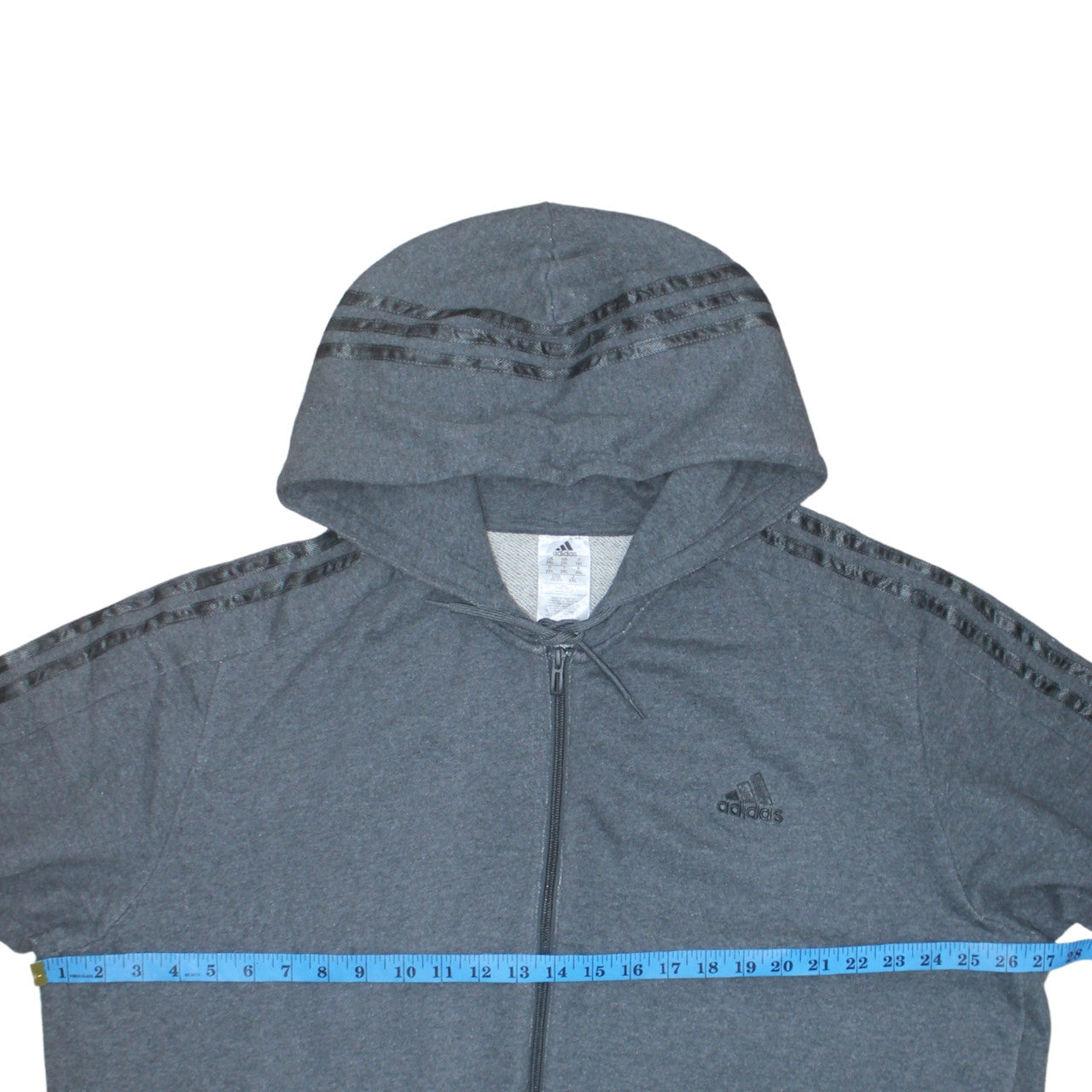 Adidas Mens Grey 2XL Full Zip Hooded Sweatshirt Hoodie