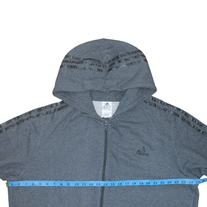 Adidas Mens Grey 2XL Full Zip Hooded Sweatshirt Hoodie