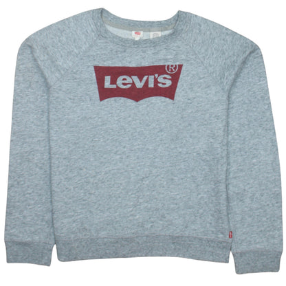 Levi's Boys Grey Logo Pullover Sweatshirt M Lightweight Crew Neck