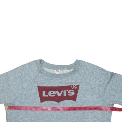 Levi's Boys Grey Logo Pullover Sweatshirt M Lightweight Crew Neck