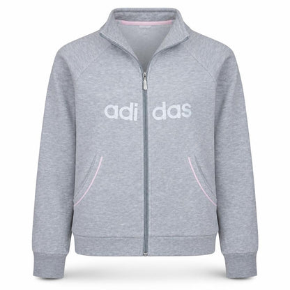Adidas Womens Grey Full Zip Sweatshirt Size 12 Classic Fit