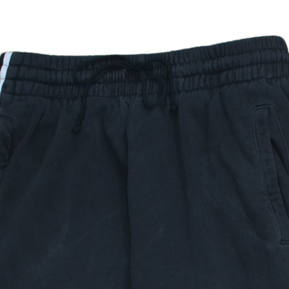 Adidas Womens Black Jogger Trousers Size 12 Striped Logo Fleece