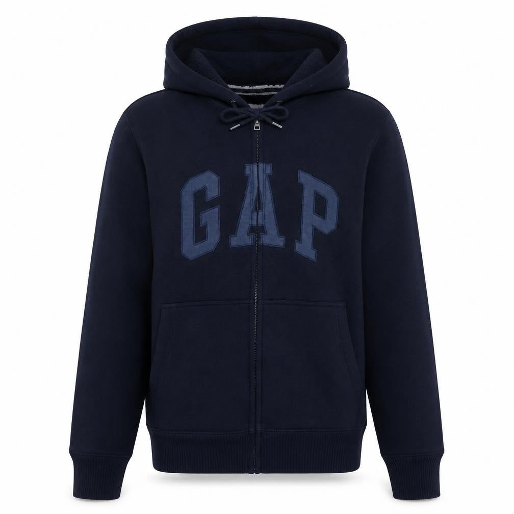 GAP Men's Blue Full Zip Fleece Lined Hoodie Size S