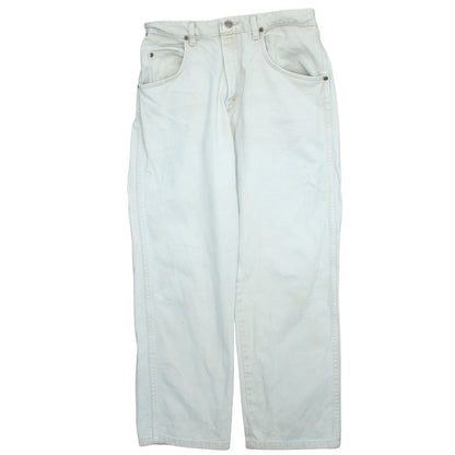 Wrangler Men's White Straight Leg Denim Jeans 34x30 Cotton Vintage