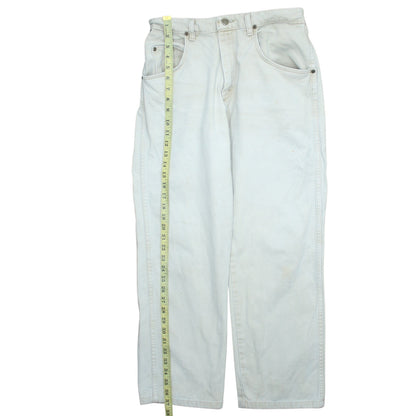 Wrangler Men's White Straight Leg Denim Jeans 34x30 Cotton Vintage