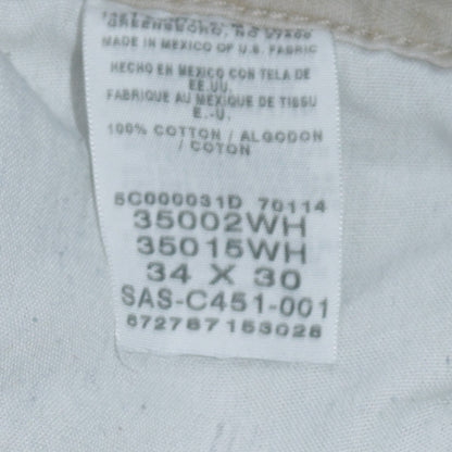 Wrangler Men's White Straight Leg Denim Jeans 34x30 Cotton Vintage