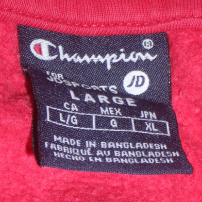 Champion Men's Red Pullover Hoodie Size L Fleece Logo Sweatshirt