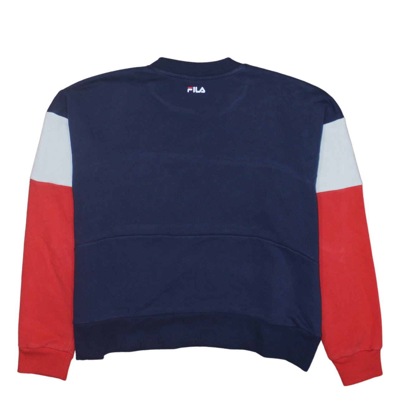 FILA Womens Navy Red Colourblock Crew Neck Sweatshirt Size S