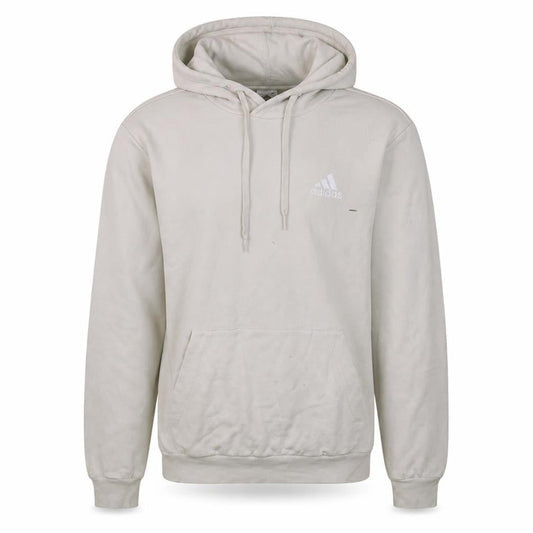 Front view of adidas Men's Beige Pullover Hoodie S Regular Fit Fleece Sportswear