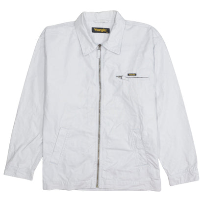 Wrangler Men White 2XL Cotton Full Zip Basic Jacket