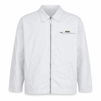 Wrangler Men White 2XL Cotton Full Zip Basic Jacket