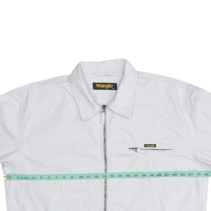 Wrangler Men White 2XL Cotton Full Zip Basic Jacket
