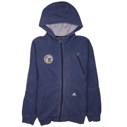 Adidas Men's Blue Full Zip Hoodie Medium Basketball Graphic