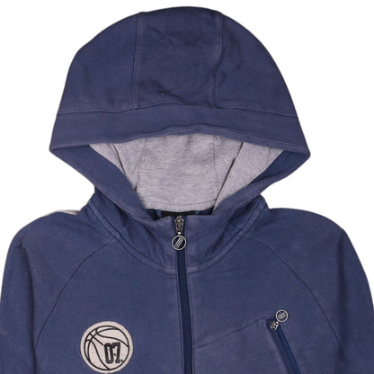 Adidas Men's Blue Full Zip Hoodie Medium Basketball Graphic