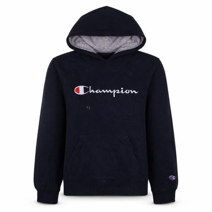Champion Women's Navy Pullover Hoodie L - Logo, Cotton Blend