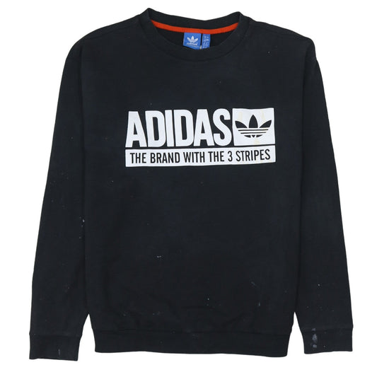 Adidas Womens Black Crew Neck Pullover Sweatshirt Size 12