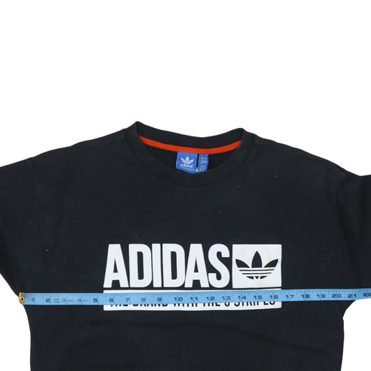 Adidas Womens Black Crew Neck Pullover Sweatshirt Size 12