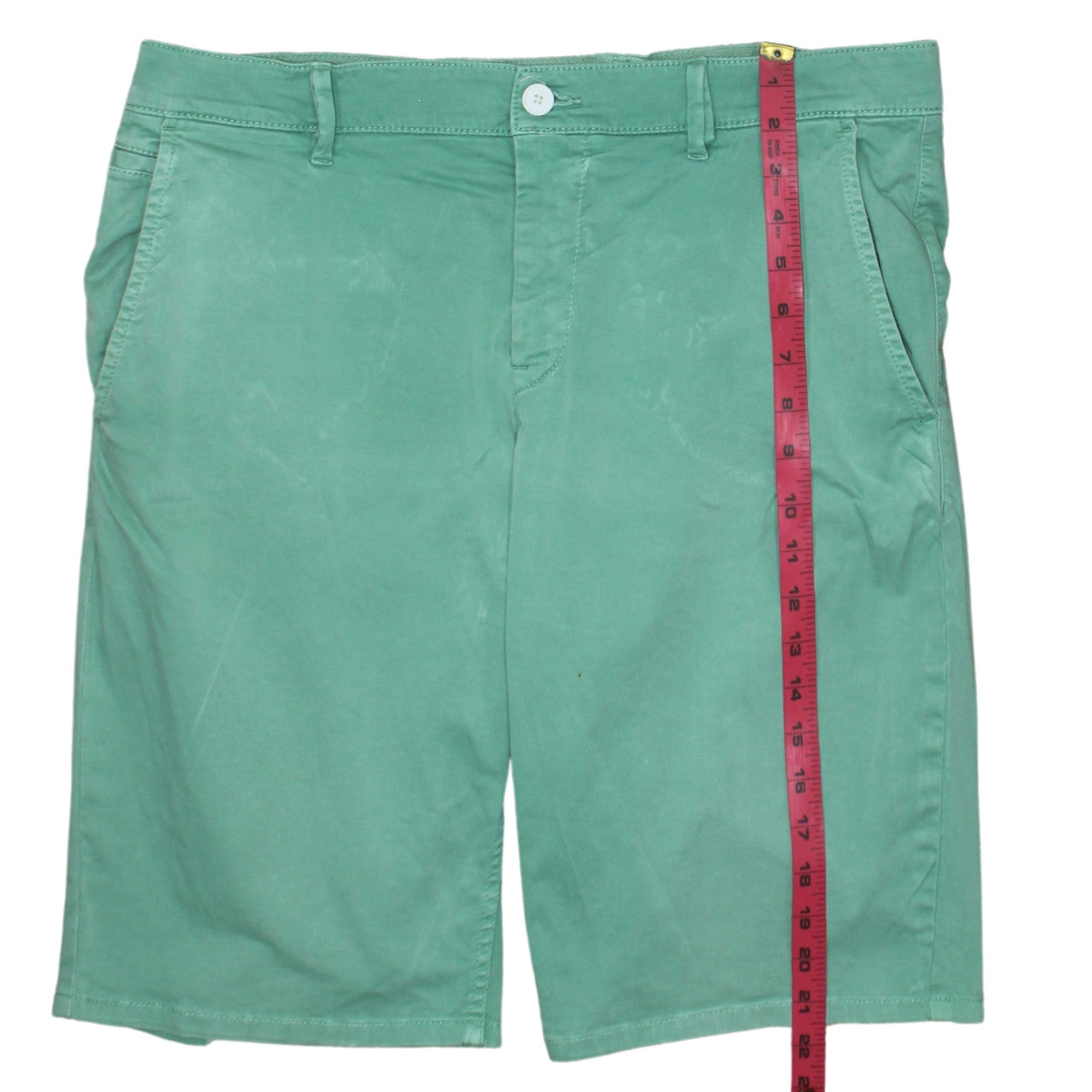Hugo Boss Men's Green Chino Shorts Size 36 Regular Fit Summer Style