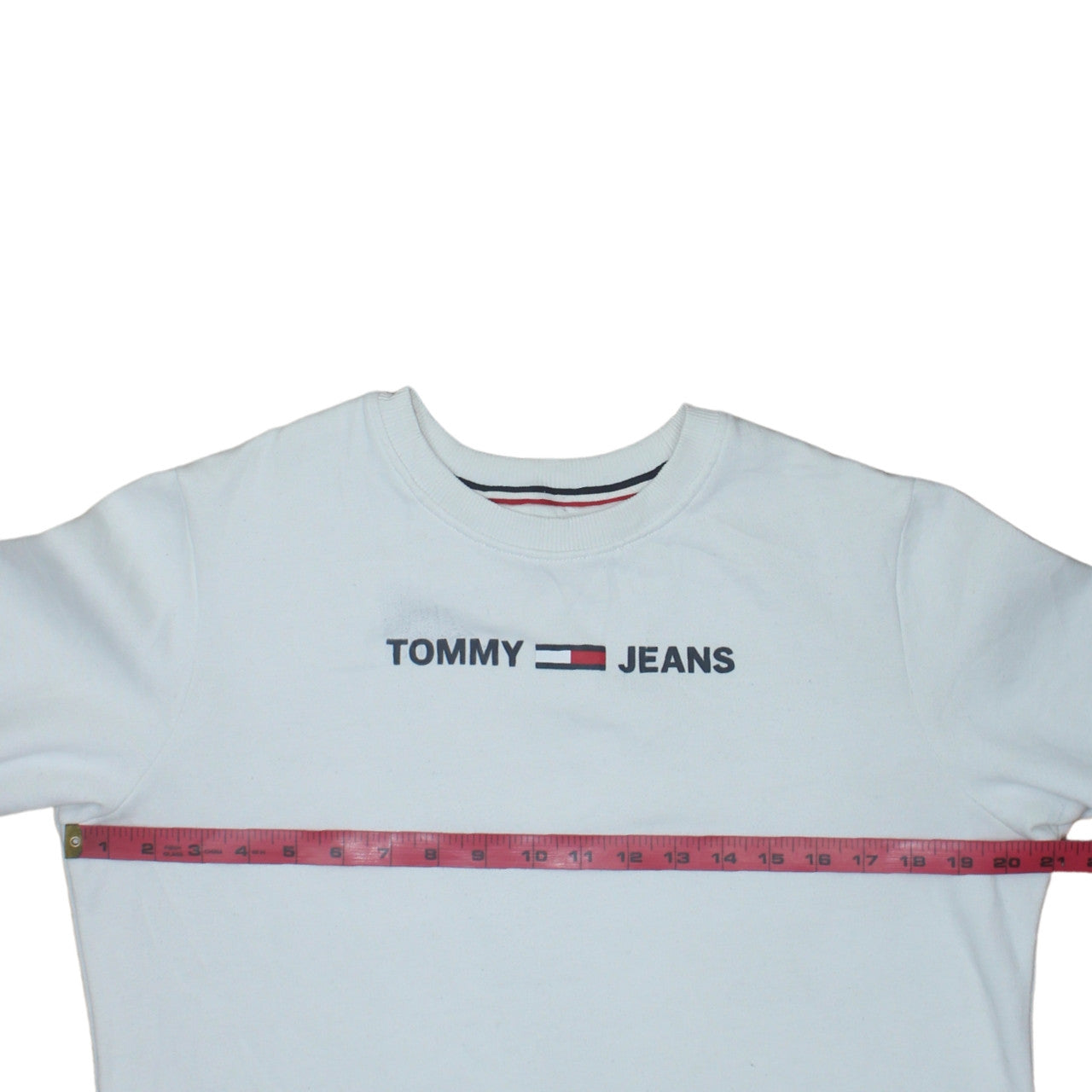 Tommy Jeans Womens White Crew Neck Pullover Sweatshirt M