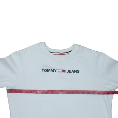 Tommy Jeans Womens White Crew Neck Pullover Sweatshirt M