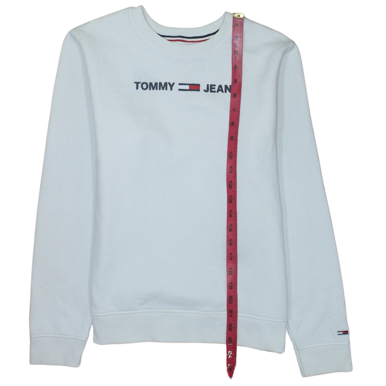 Tommy Jeans Womens White Crew Neck Pullover Sweatshirt M