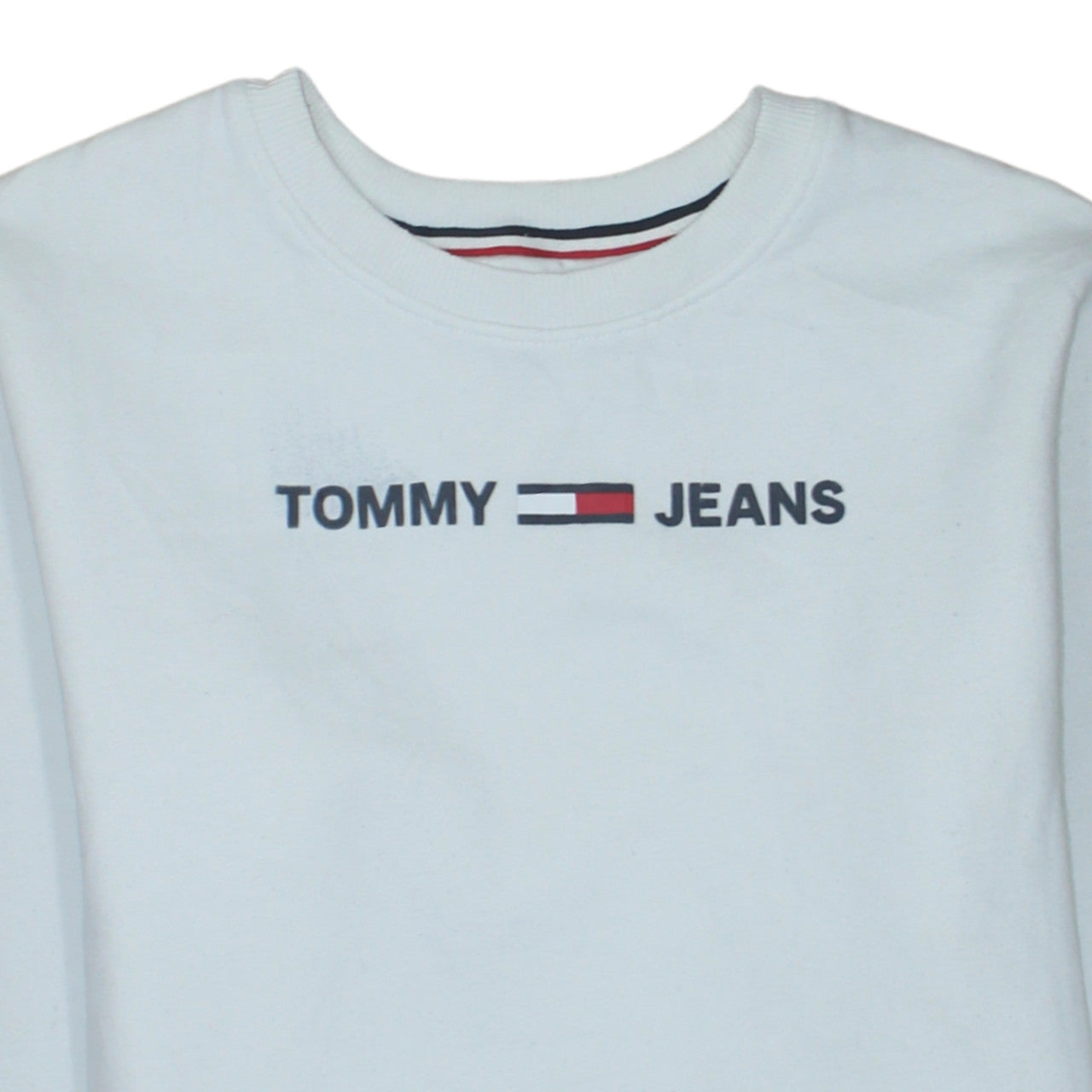 Tommy Jeans Womens White Crew Neck Pullover Sweatshirt M