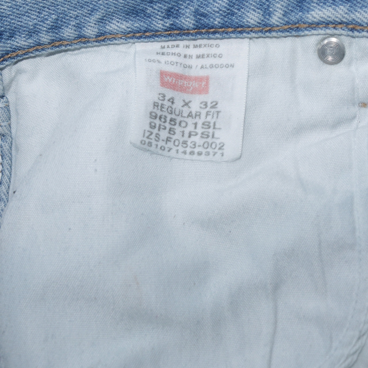 Wrangler Men's Blue Regular Fit Straight Leg Jeans 34x32