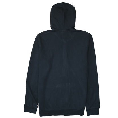 Adidas Women Black Full Zip Hoodie L 16-18 Logo Sleeve Casual Sportswear
