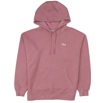 Fila Women’s Pink Pullover Hoodie L Embroidered Logo Sweatshirt