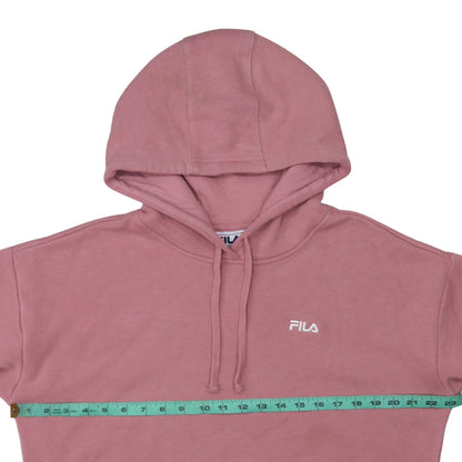 Fila Women’s Pink Pullover Hoodie L Embroidered Logo Sweatshirt